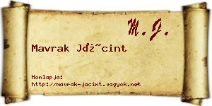 Mavrak Jácint névjegykártya